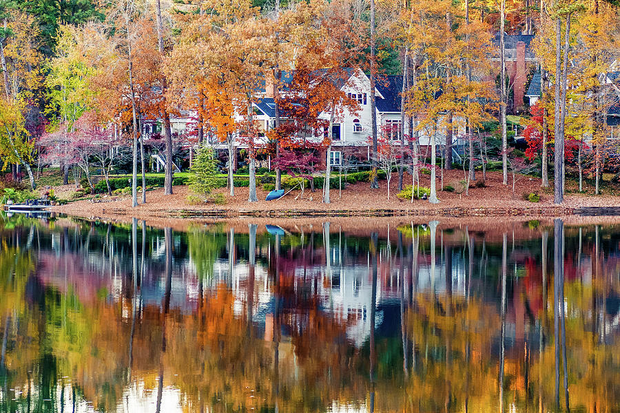 Nice House on Shore of Calm Lake Photograph by Darryl Brooks