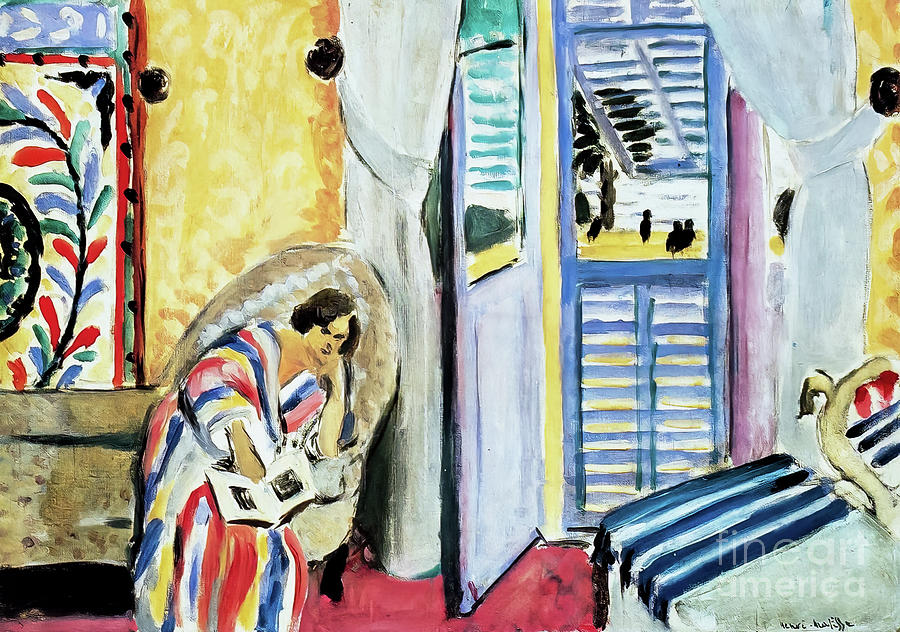 Nice Interior Woman Seated With a Book by Henri Matisse 1920 Painting by Henri Matisse