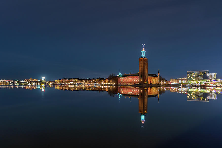 Stockholm Photograph - Nice Stockholm City Hall And Kungsholmen Blue Hour Reflection by Dejan Kostic Stockholm Photograph - Nice Stockholm City Hall And Kungsholmen Blue Hour Reflection by Dejan Kostic