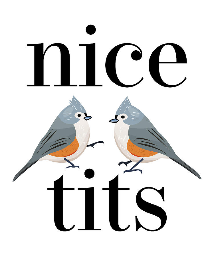 Nice Tits Tufted Titmouse T Funny Bird Watching Digital Art By Qwerty Designs