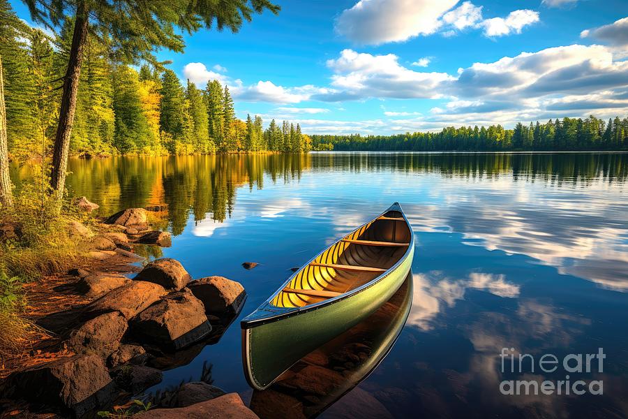 Nice View Of Canoe On Minnesota Lake Digital Art by Simone Edward Artwork Nice View Of Canoe On Minnesota Lake Digital Art by Simone Edward Artwork