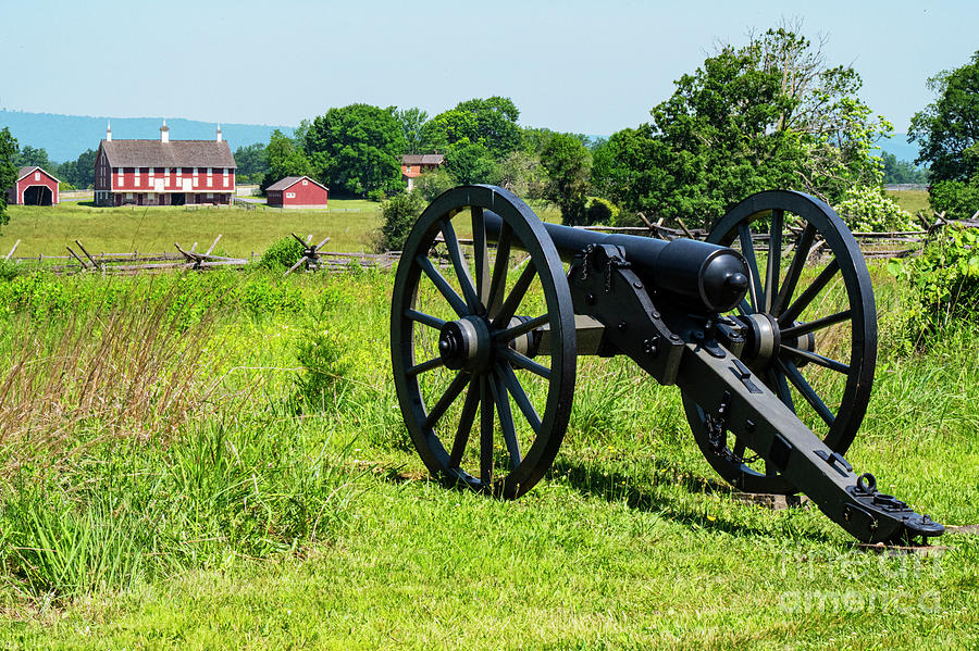 Nicholas Codori Farm and Civil War Cannon Photograph by Bob Phillips