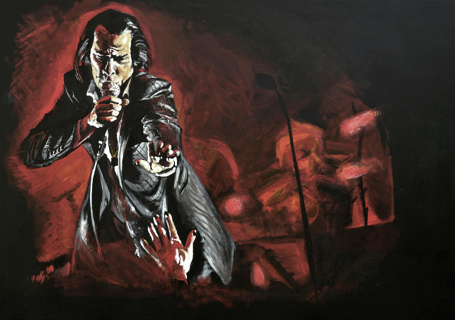 Music Painting - Nick Cave by Melissa O Brien