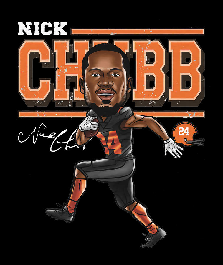 Nick Chubb Cartoon Digital Art by Kelvin Kent | Pixels