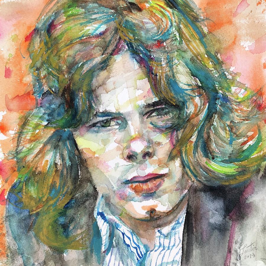 Nick Drake - Watercolor Portrait .8 Painting By Fabrizio Cassetta 