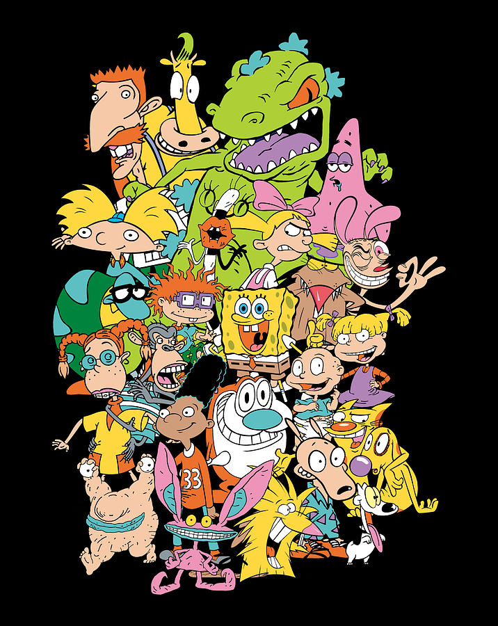 Nickelodeon 90's Character Pile Up Digital Art by Nguyen Hung