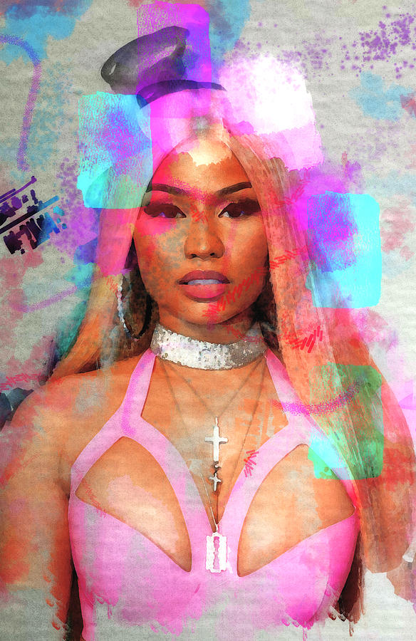 Nicki Minaj 7s Mixed Media by Brian Reaves