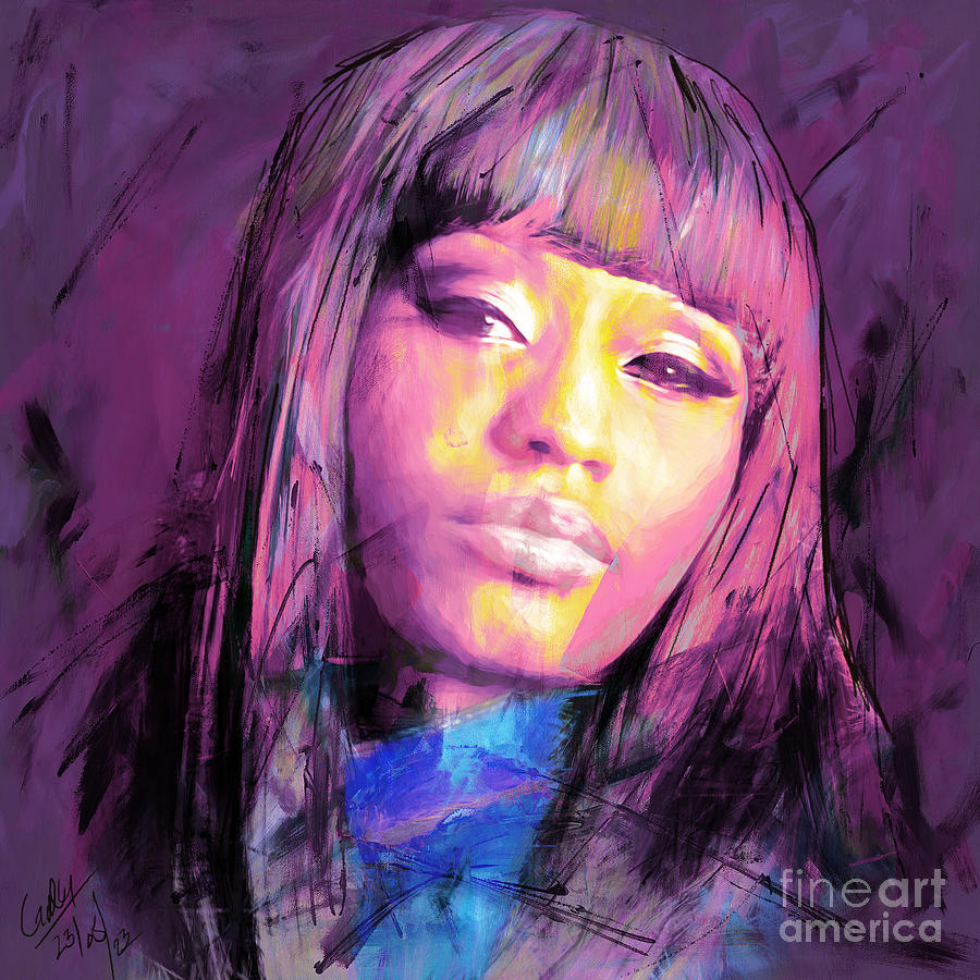 Rihanna Painting - Nicki Minaj Abstract art  by Gull G