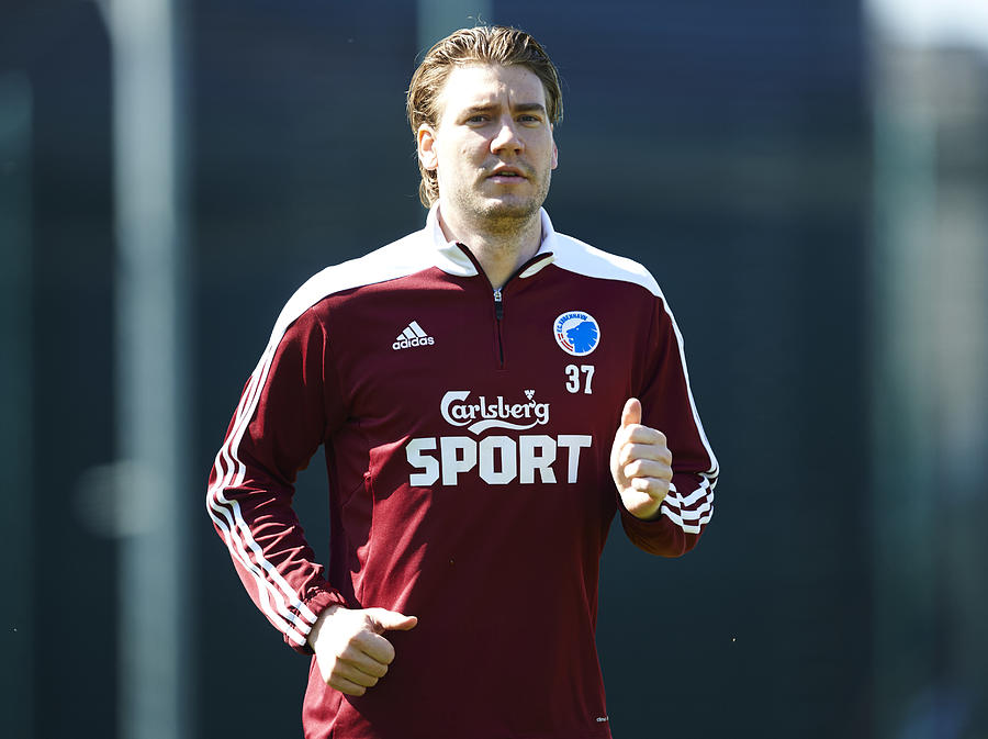 Nicklas Bendtner at the FC Copenhagen training Photograph by Jan Christensen