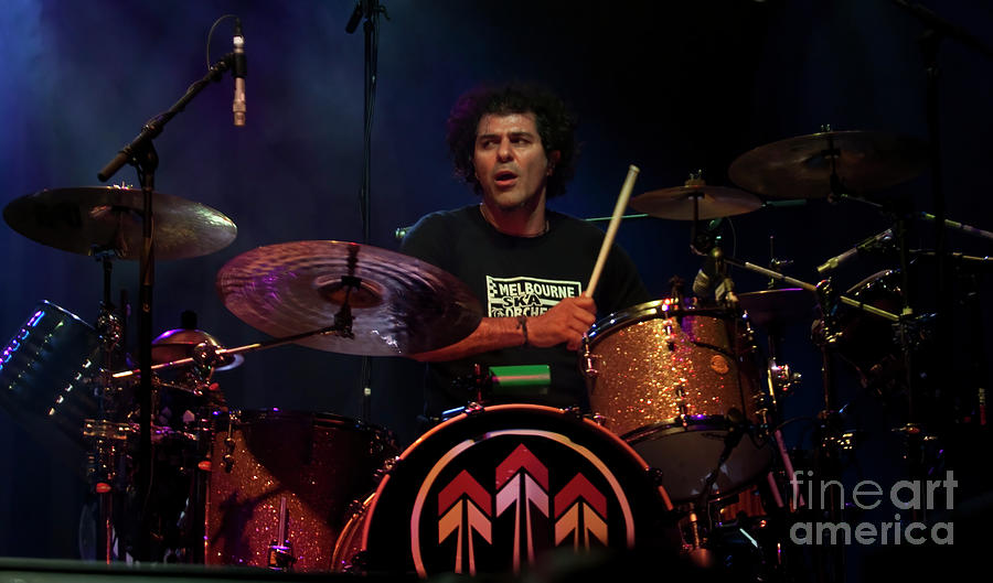 Nicky Bomba on Drums with the John Butler Trio at All Good Festi Photograph by David Oppenheimer