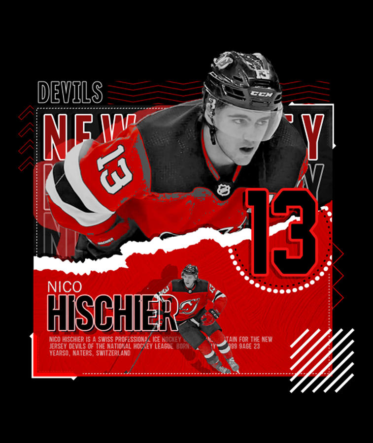 Nico Hischier Hockey Paper Poster Devils Digital Art by Kelvin Kent ...