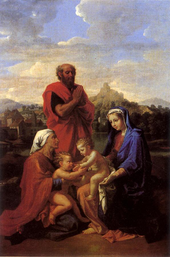 Nicolas Poussin - The Holy Family with Saint John Saint Elizabeth and ...