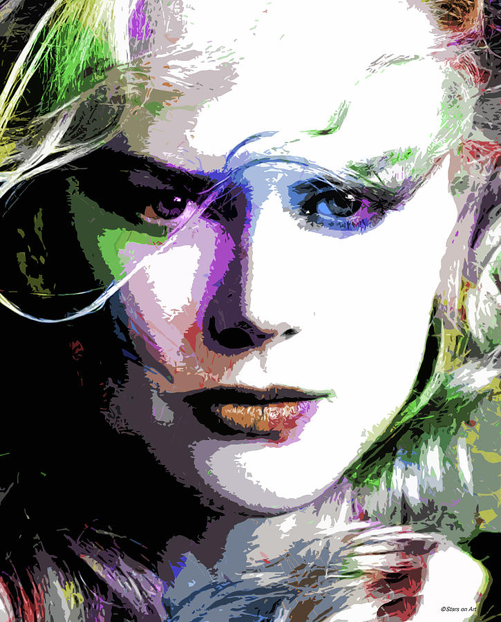 Nicole Kidman psychedelic portrait Digital Art by Movie World Posters