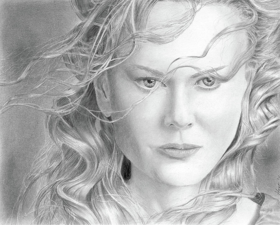 Nicole Kidman Drawing Drawing by Ronny Hart - Fine Art America