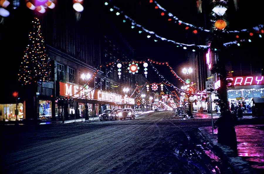 Nicollet Avenue in Minneapolis Minnesota 1952 Photograph by David Tewes ...