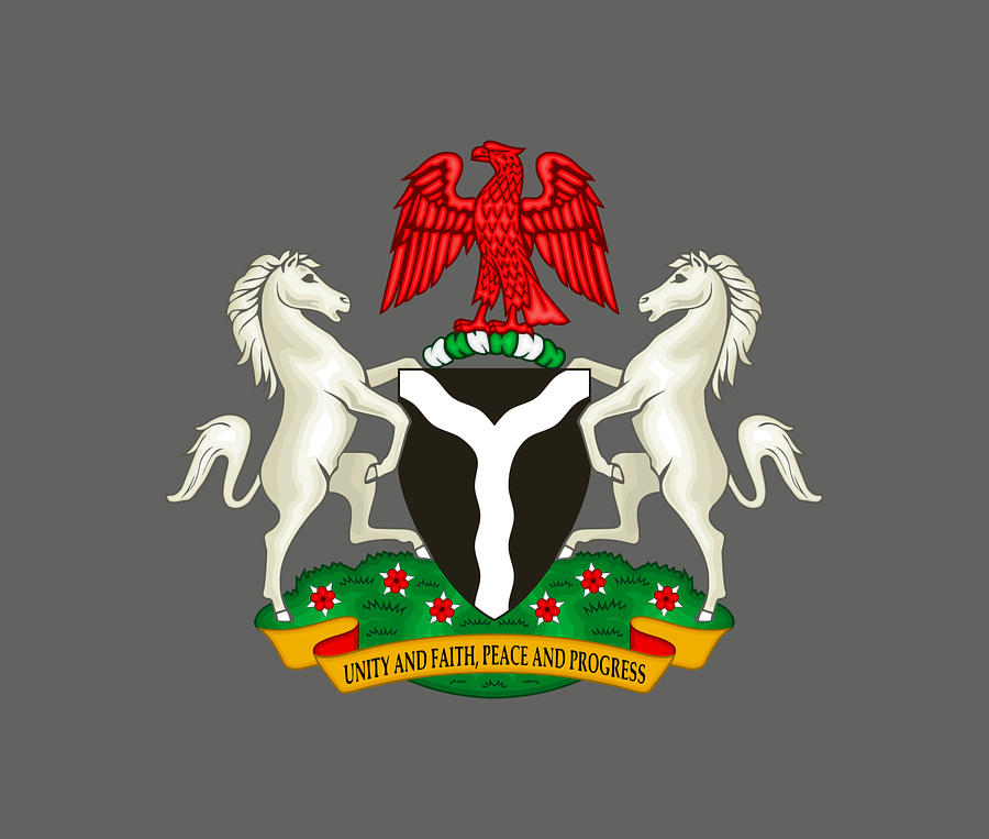 Nigerian Coat of Arms boy girl Painting by Sean Holly Fine Art America