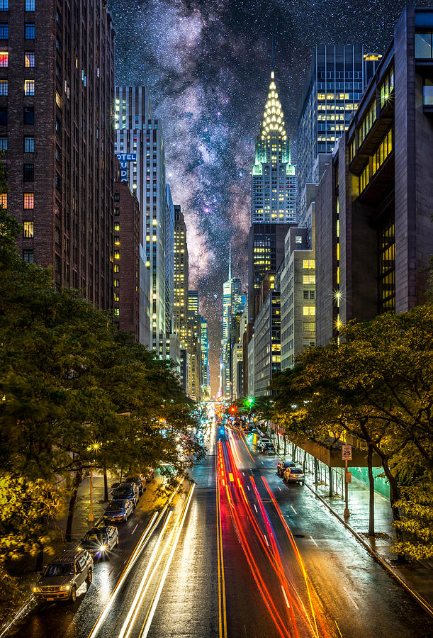 night at East 42nd street in NYC, Manhattan, New York Photograph by Eloi_Omella