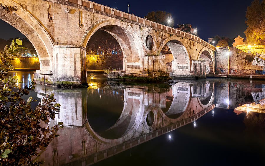 Night at Ponte Sisto, Rome, Italy Photograph by Joe Daniel Price