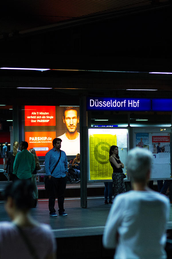 Night at station Düsseldorf Photograph by Justhavealook