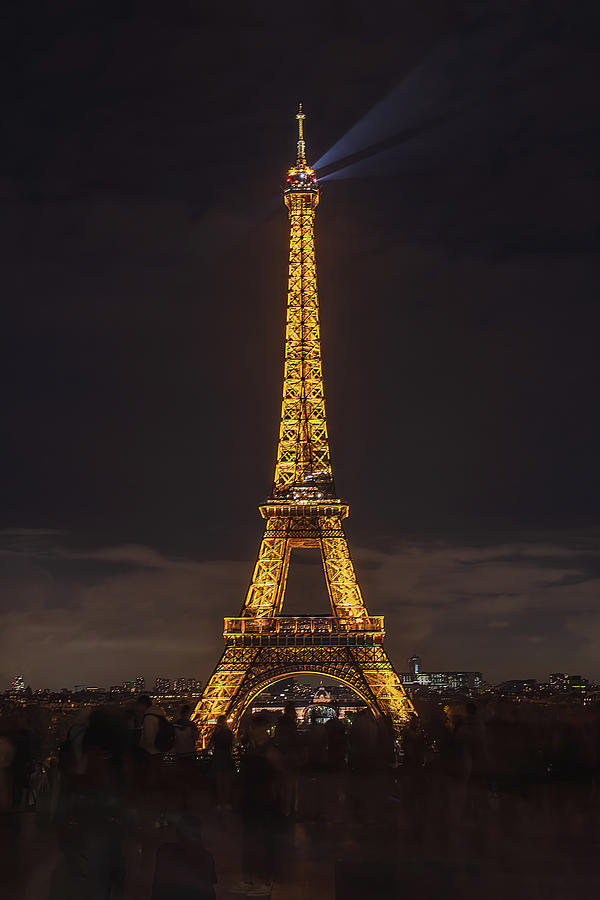 Paris Photograph - Night at the Eiffel Tower - Paris by Stuart Litoff