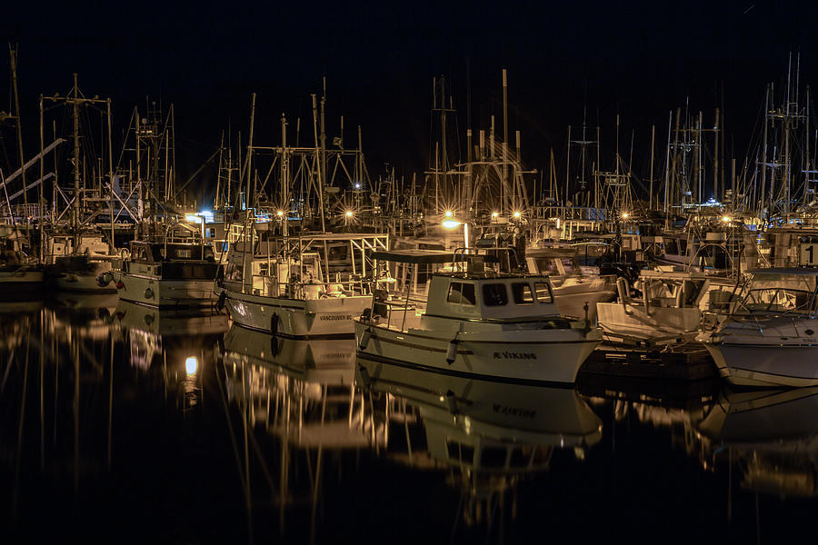 Night At The Marina Photograph by Randy Hall