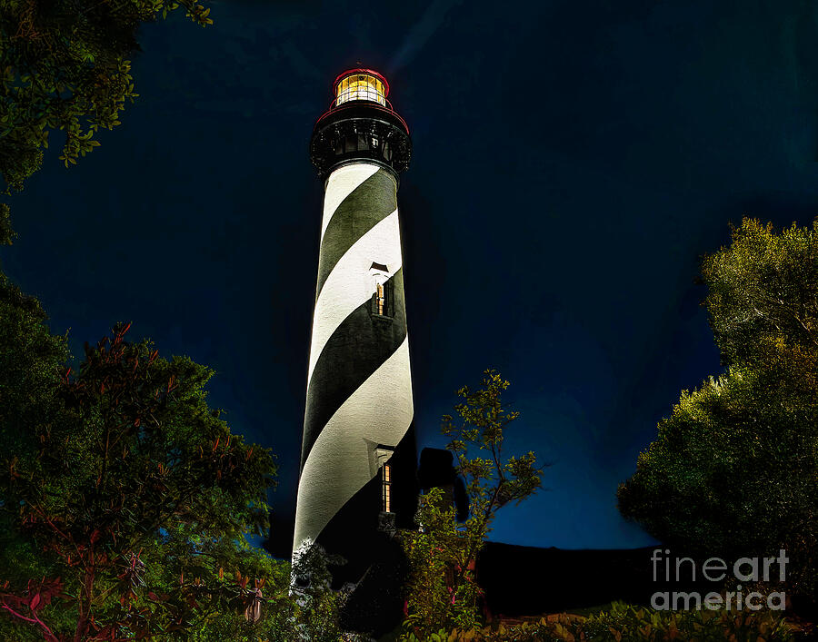 Night at the St. Augustine Lighthouse Photograph by Nick Zelinsky Jr Night at the St. Augustine Lighthouse Photograph by Nick Zelinsky Jr