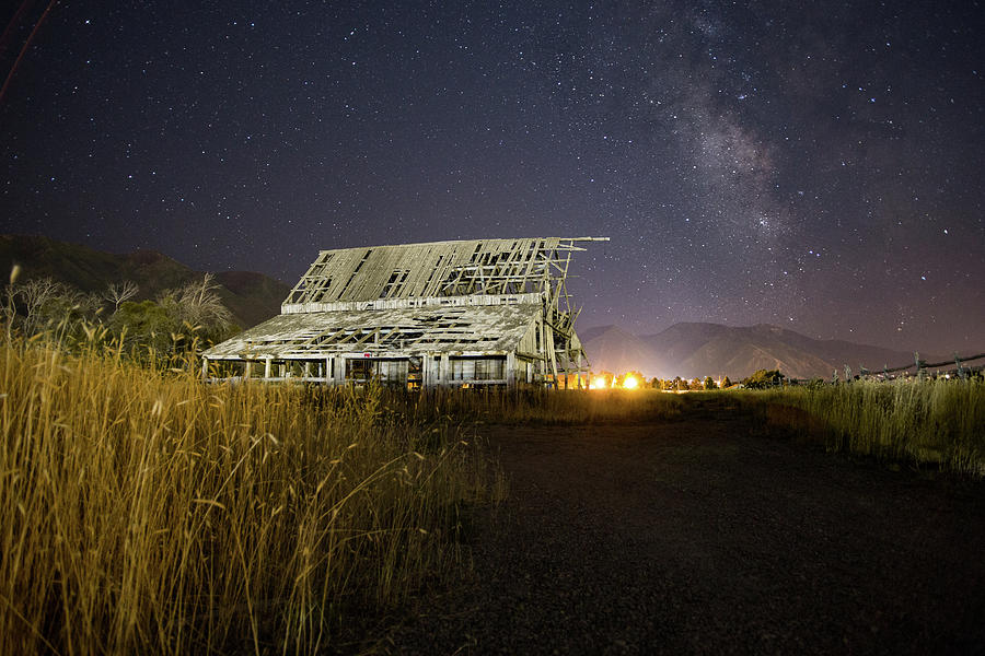 Night Barn Photograph by Wesley Aston