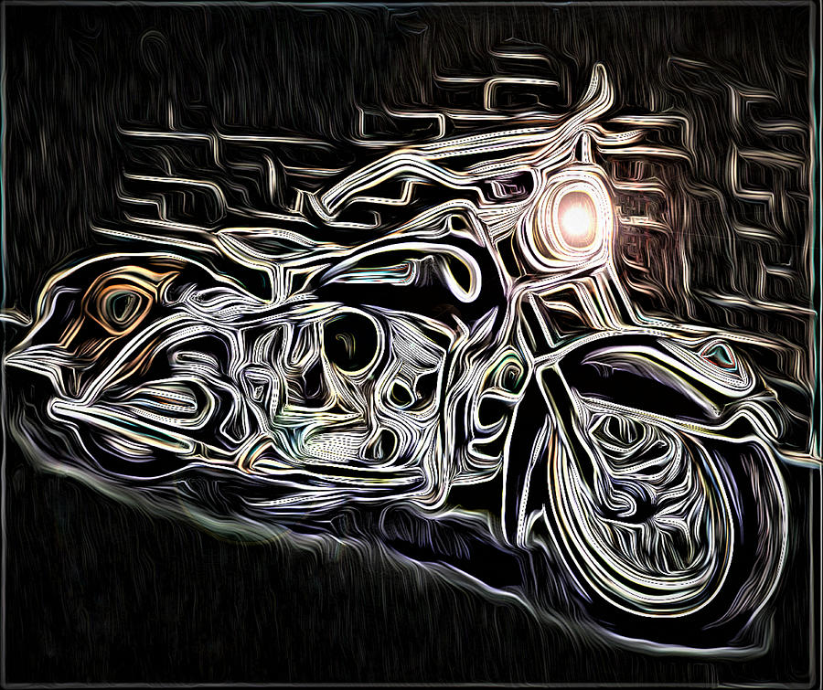 Night Biker Digital Art by Ronald Mills
