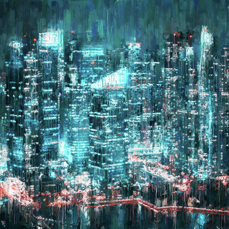 Night City - 01 Painting by AM FineArtPrints