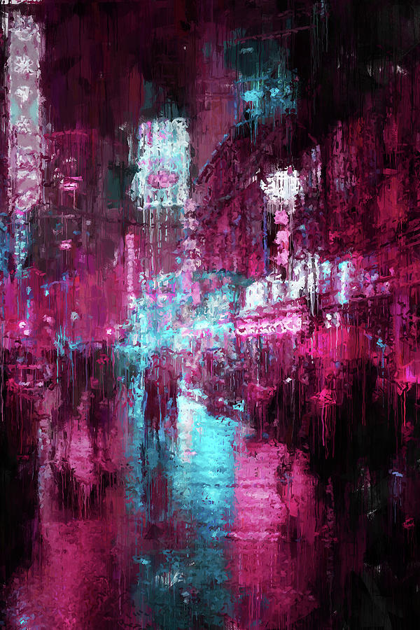 Night City - 02 Painting by AM FineArtPrints