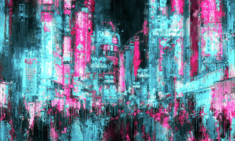 Night City - 05 Painting by AM FineArtPrints