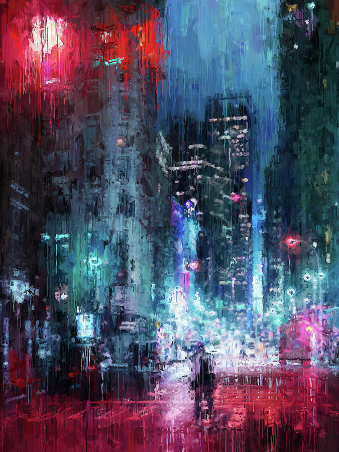 Night City - 07 Painting by AM FineArtPrints