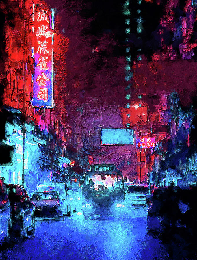 Night City - 15 Painting by AM FineArtPrints
