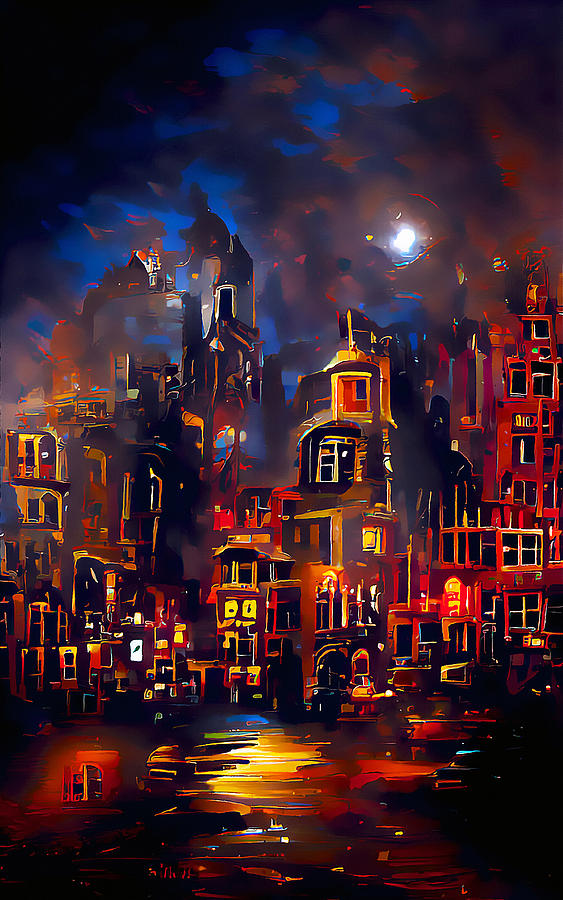 Night City Digital Art by Alex Mir
