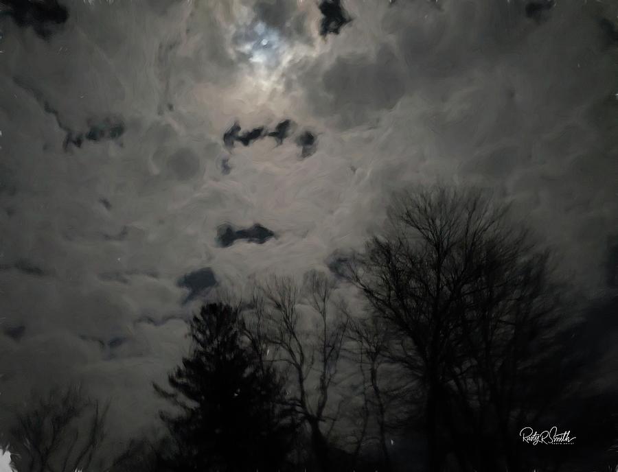 Night clouds and moon peeking through. by Rusty R Smith Night clouds and moon peeking through. by Rusty R Smith