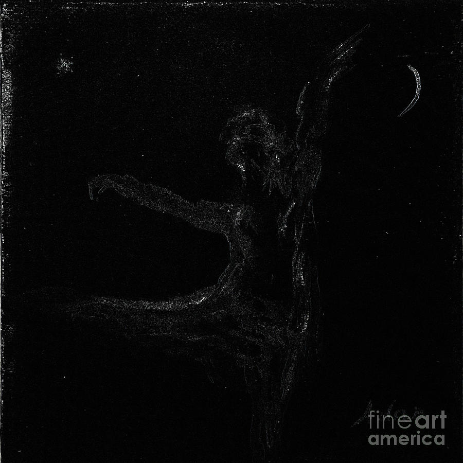 Night Dancer BW Digital Stars Digital Art by Felipe Adan Lerma