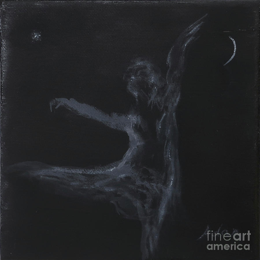 Night Dancer BW Painting by Felipe Adan Lerma