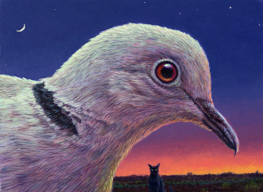 Night Dove Painting by James W Johnson