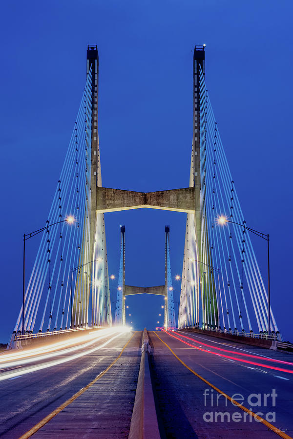 Night Driving On Bill Emerson Bridge Photograph by Jennifer White