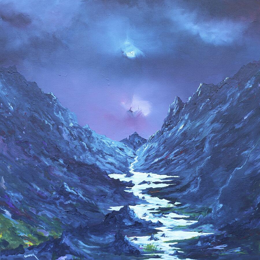Mountain Painting - Night fall on the Gap of Dunloe by Conor Murphy