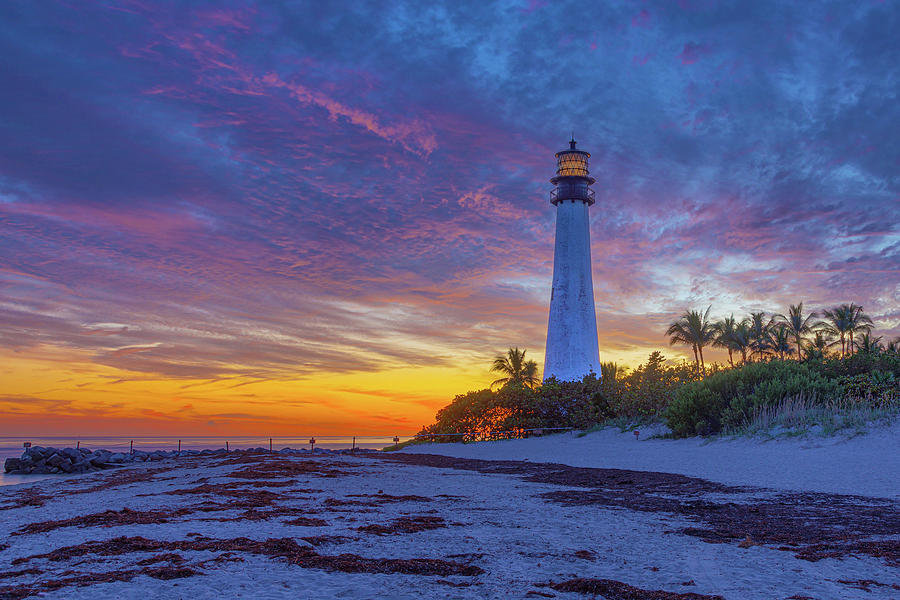 Night Falls at Cape Florida Lighthouse Photograph by Claudia Domenig ...