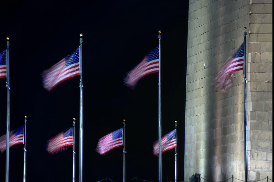 Night Flags Photograph by Buddy Scott