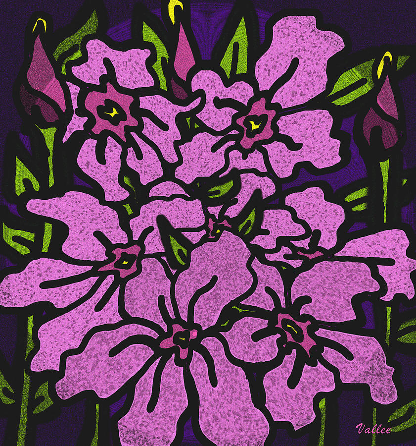 Night Flowers Digital Art by Vallee Johnson
