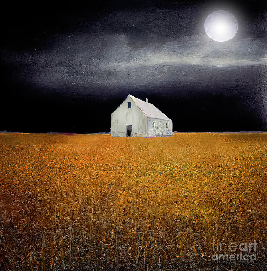 Barn Painting - Night Harvest by Mindy Sommers