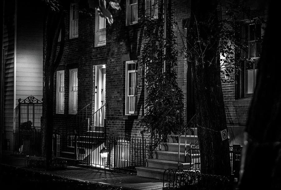 Night In Greenwich Village In Black and White Photograph by Greg and Chrystal Mimbs