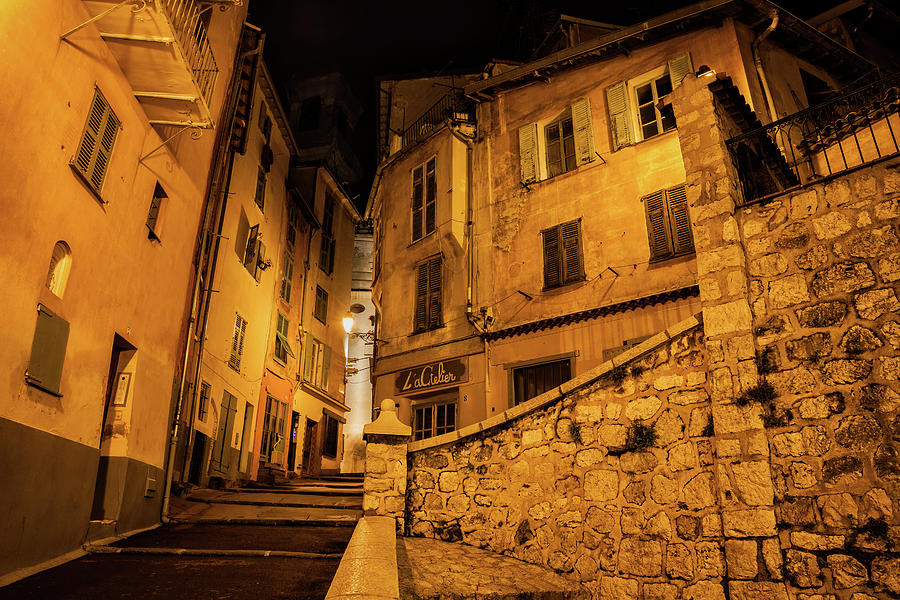 Night in the Old Town of Nice in France Photograph by Artur Bogacki