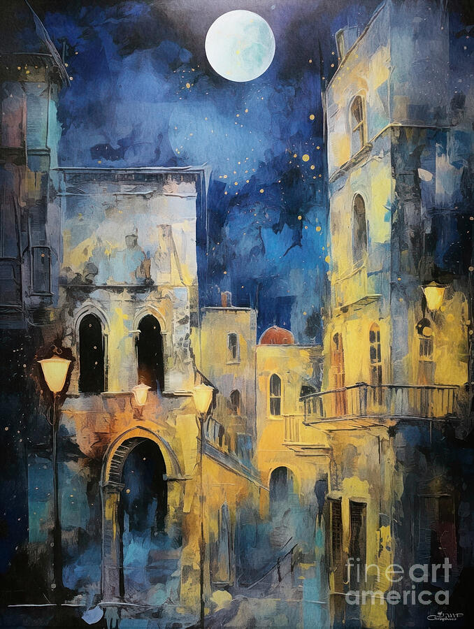 Night Digital Art - Night in Venice by Jutta Maria Pusl