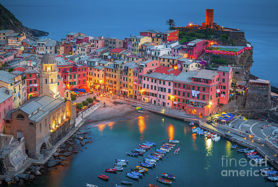 Architecture Photograph - Night in Vernazza by Inge Johnsson