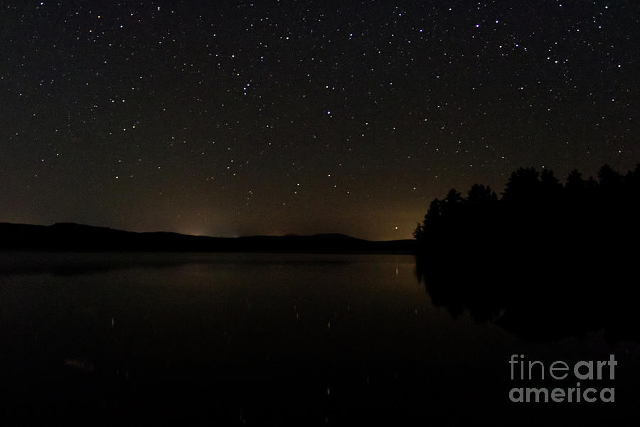 Night Landscape With A Sky Full Of Stars Over The Calm Lake Photograph