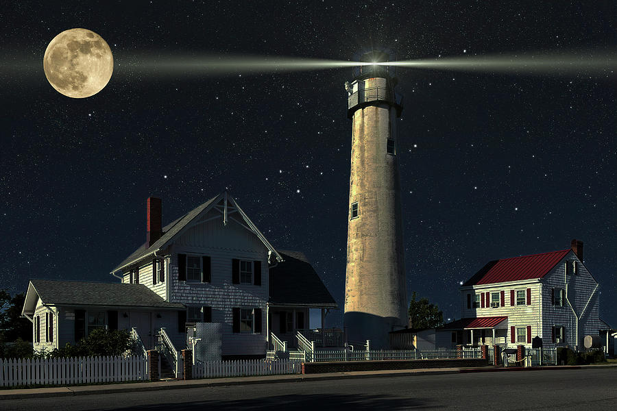 Night Light Beacon Photograph by Bill Swartwout